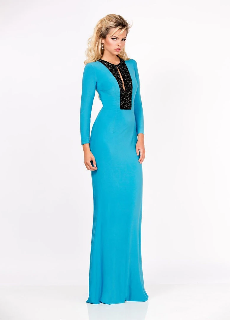 Ashley Lauren - 1151 Long Sleeve Jersey Evening Dress 3 Ashley Lauren - 1151 Long Sleeve Jersey Evening Dress
