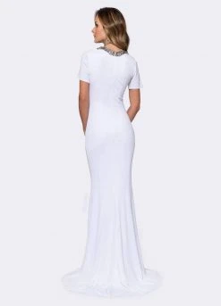 Ashley Lauren - 1187 Short Sleeve Jersey Evening Dress 7 Ashley Lauren - 1187 Short Sleeve Jersey Evening Dress