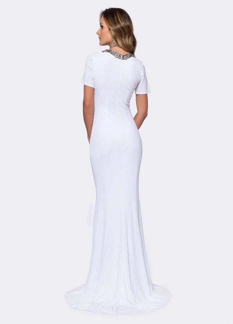 Ashley Lauren - 1187 Short Sleeve Jersey Evening Dress 5 Ashley Lauren - 1187 Short Sleeve Jersey Evening Dress