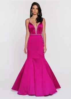 Ashley Lauren - 1202 Beaded Spaghetti Strap Evening Dress