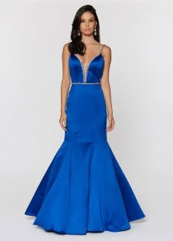 Ashley Lauren - 1202 Beaded Spaghetti Strap Evening Dress 8 Ashley Lauren - 1202 Beaded Spaghetti Strap Evening Dress