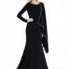 Ashley Lauren - 1281 Crepe Long Sleeves Evening Dress 2 Ashley Lauren - 1281 Crepe Long Sleeves Evening Dress