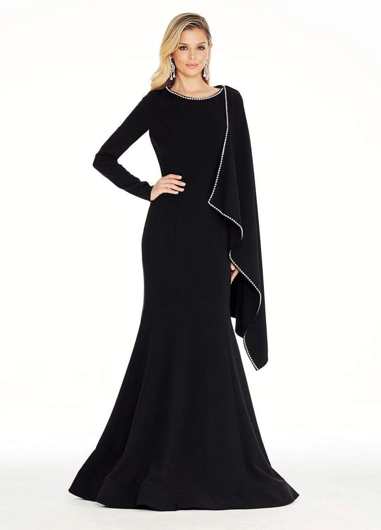 Ashley Lauren - 1281 Crepe Long Sleeves Evening Dress 3 Ashley Lauren - 1281 Crepe Long Sleeves Evening Dress