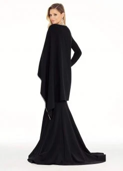 Ashley Lauren - 1281 Crepe Long Sleeves Evening Dress 5 Ashley Lauren - 1281 Crepe Long Sleeves Evening Dress