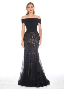 Ashley Lauren - 1348 Off-Shoulder Fitted Mermaid Evening Dress