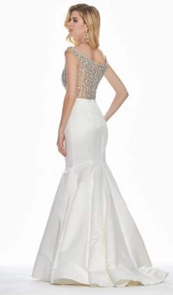 Ashley Lauren - 1407 Jewel Encrusted Off Shoulder Mermaid Gown