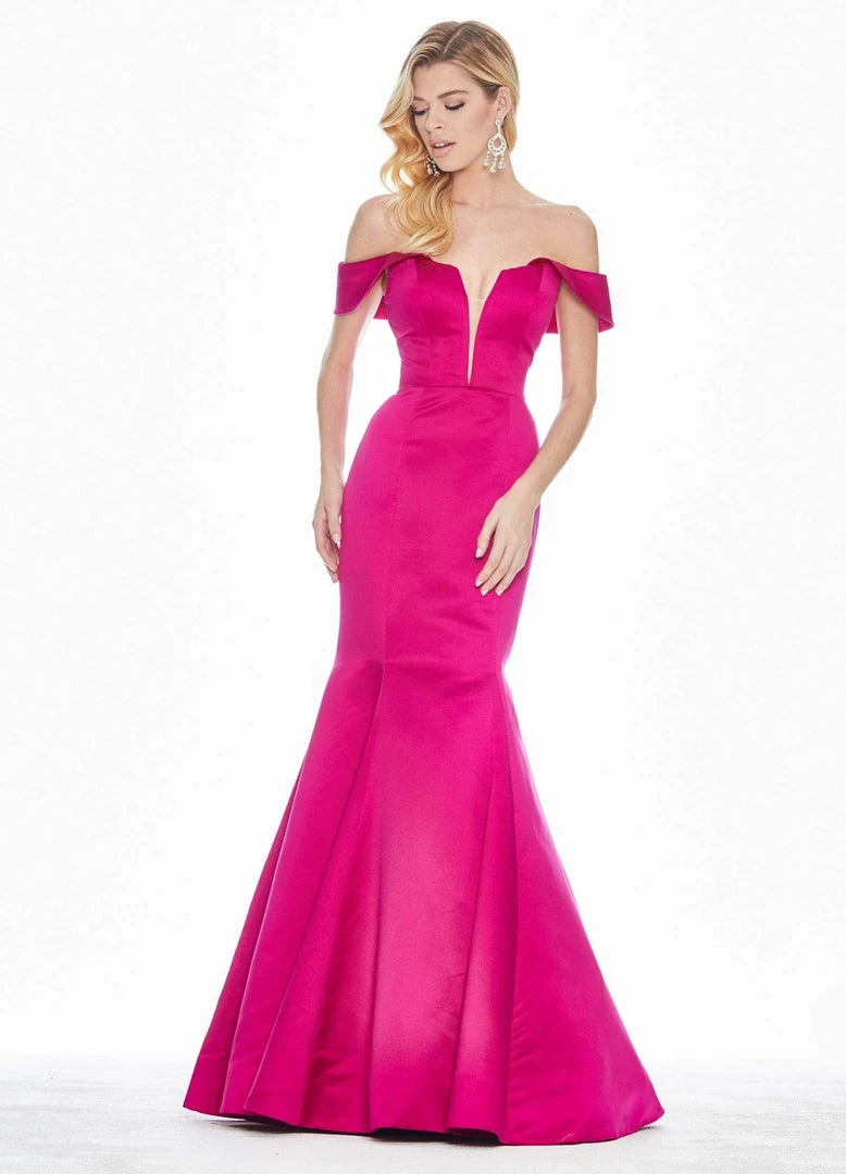 Ashley Lauren - 1410 Draped Plunging Off Shoulder Mermaid Gown 5 Ashley Lauren - 1410 Draped Plunging Off Shoulder Mermaid Gown