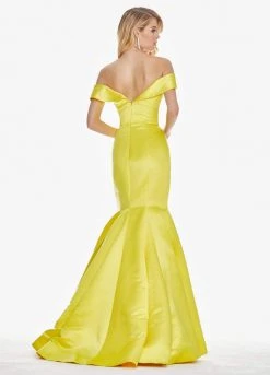 Ashley Lauren - 1410 Draped Plunging Off Shoulder Mermaid Gown 13 Ashley Lauren - 1410 Draped Plunging Off Shoulder Mermaid Gown