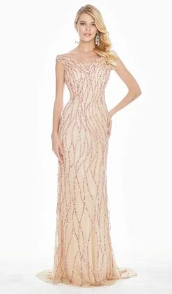 Ashley Lauren - 1429 Sequin Embellished Off-Shoulder Gown