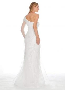 Ashley Lauren - 1432 Beaded One Shoulder Sleeve Dress 11 Ashley Lauren - 1432 Beaded One Shoulder Sleeve Dress