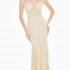 Ashley Lauren - 1435 Beaded Illusion Jewel Sheath Dress