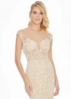Ashley Lauren - 1435 Beaded Illusion Jewel Sheath Dress 9 Ashley Lauren - 1435 Beaded Illusion Jewel Sheath Dress