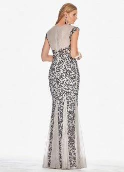 Ashley Lauren - 1435 Beaded Illusion Jewel Sheath Dress 11 Ashley Lauren - 1435 Beaded Illusion Jewel Sheath Dress