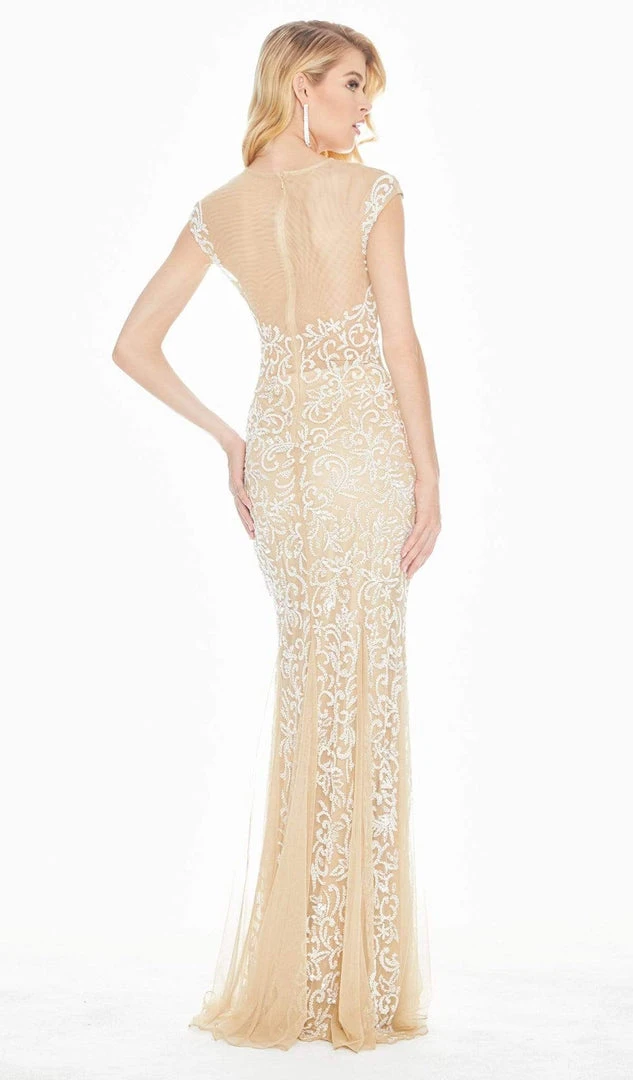 Ashley Lauren - 1435 Beaded Illusion Jewel Sheath Dress 4 Ashley Lauren - 1435 Beaded Illusion Jewel Sheath Dress