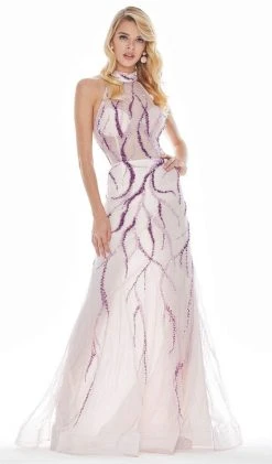 Ashley Lauren - 1437 Sequin Embellished High Halter Dress