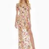 Ashley Lauren - 1442 Floral Sequined Dress With Slit 2 Ashley Lauren - 1442 Floral Sequined Dress With Slit
