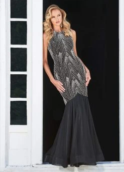 Ashley Lauren - 1444 Bedazzled Jewel Neck Tulle Mermaid Dress 16 Ashley Lauren - 1444 Bedazzled Jewel Neck Tulle Mermaid Dress