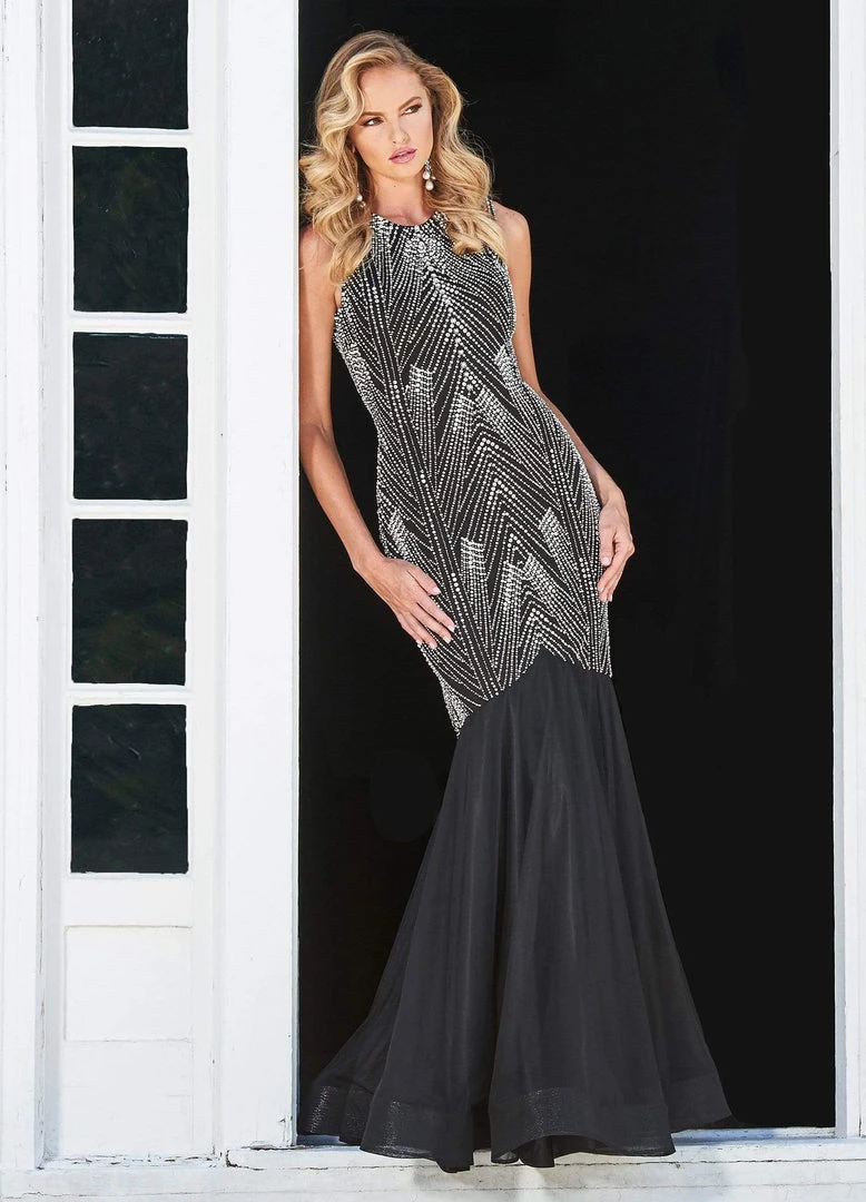 Ashley Lauren - 1444 Bedazzled Jewel Neck Tulle Mermaid Dress 7 Ashley Lauren - 1444 Bedazzled Jewel Neck Tulle Mermaid Dress