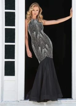 Ashley Lauren - 1444 Bedazzled Jewel Neck Tulle Mermaid Dress 15 Ashley Lauren - 1444 Bedazzled Jewel Neck Tulle Mermaid Dress