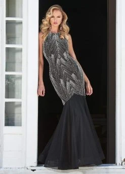 Ashley Lauren - 1444 Bedazzled Jewel Neck Tulle Mermaid Dress 17 Ashley Lauren - 1444 Bedazzled Jewel Neck Tulle Mermaid Dress