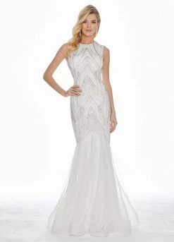 Ashley Lauren - 1444 Bedazzled Jewel Neck Tulle Mermaid Dress 20 Ashley Lauren - 1444 Bedazzled Jewel Neck Tulle Mermaid Dress