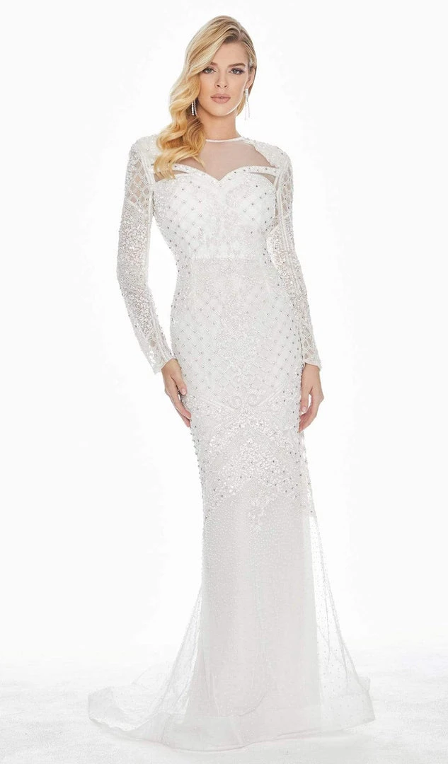 Ashley Lauren - 1445 Sequin Embellished Illusion Jewel Dress 3 Ashley Lauren - 1445 Sequin Embellished Illusion Jewel Dress