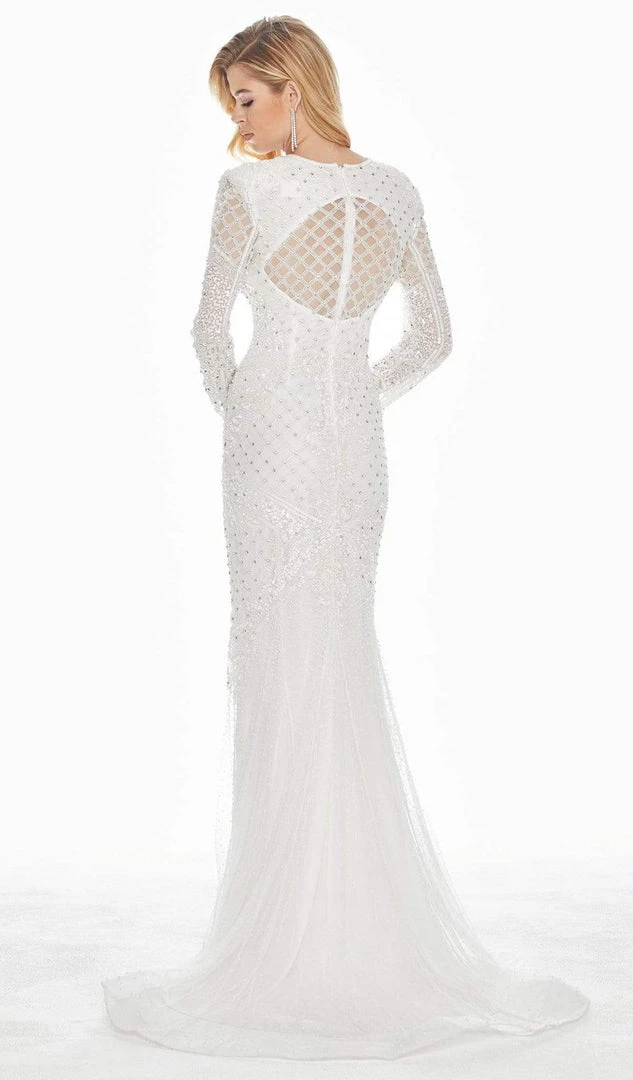 Ashley Lauren - 1445 Sequin Embellished Illusion Jewel Dress 4 Ashley Lauren - 1445 Sequin Embellished Illusion Jewel Dress