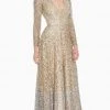 Ashley Lauren - 1456 Ombre Sequined V-neck A-line Dress