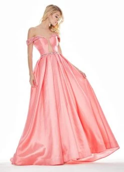 Ashley Lauren - 1476 Beaded Plunging Off-Shoulder Ballgown With Train 19 Ashley Lauren - 1476 Beaded Plunging Off-Shoulder Ballgown With Train