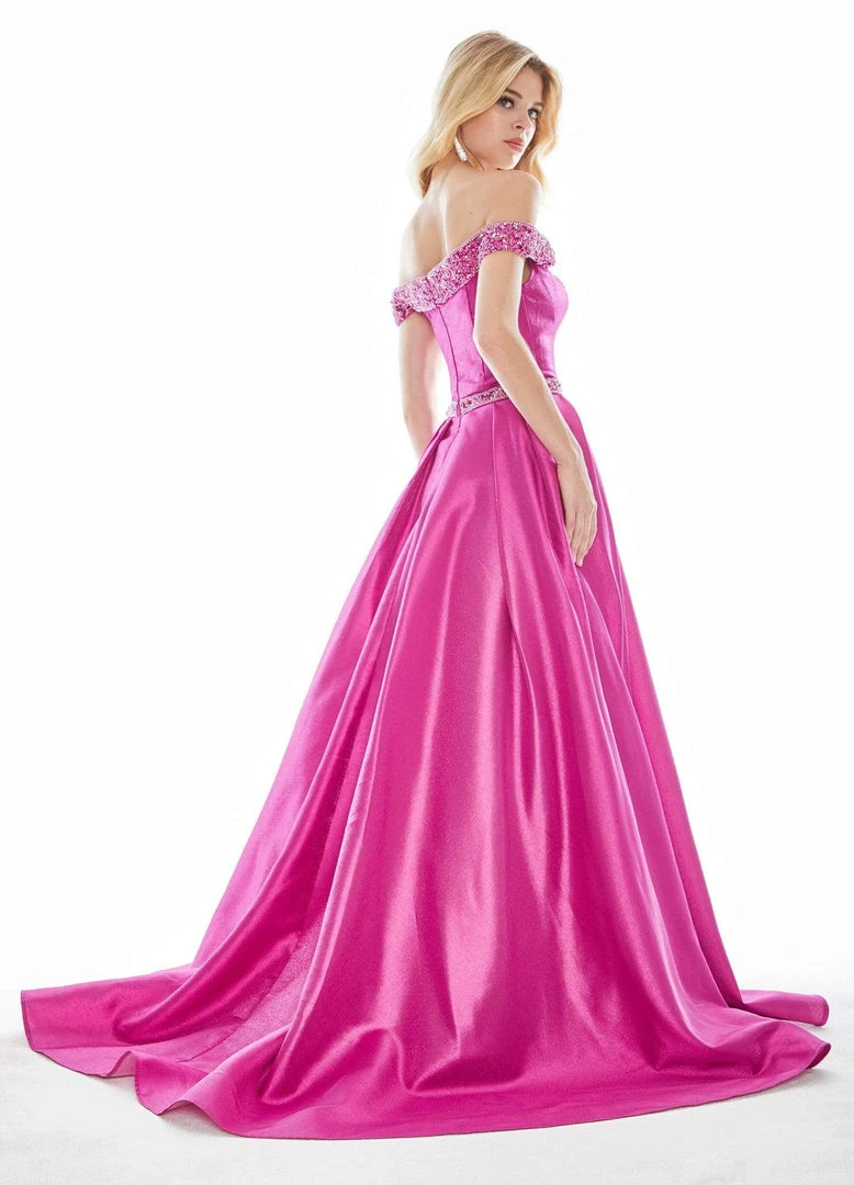 Ashley Lauren - 1476 Beaded Plunging Off-Shoulder Ballgown With Train 10 Ashley Lauren - 1476 Beaded Plunging Off-Shoulder Ballgown With Train