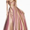Ashley Lauren - 1490 Two Tone Off-Shoulder Brocade Ballgown