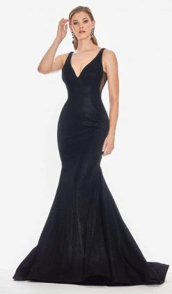 Ashley Lauren - 1503 Sleeveless Metallic Scuba Mermaid Evening Dress