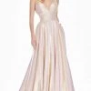 Ashley Lauren - 1513 Spaghetti Strap Two-Toned Metallic A-Line Gown 1 Ashley Lauren - 1513 Spaghetti Strap Two-Toned Metallic A-Line Gown