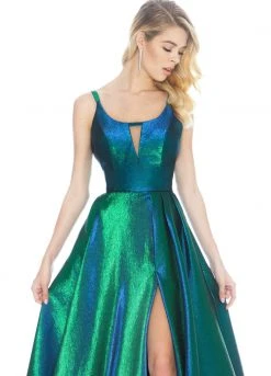 Ashley Lauren - 1514 Metallic Brocade A-line Dress With Train 20 Ashley Lauren - 1514 Metallic Brocade A-line Dress With Train