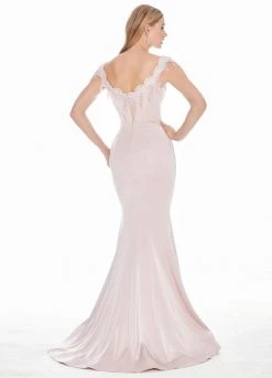 Ashley Lauren - 1522 Beaded Fringe Appliqued Mermaid Gown