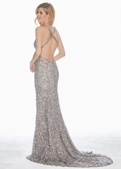 Ashley Lauren - 1561 Sequined Crisscross Strapped Sheath Gown 11 Ashley Lauren - 1561 Sequined Crisscross Strapped Sheath Gown