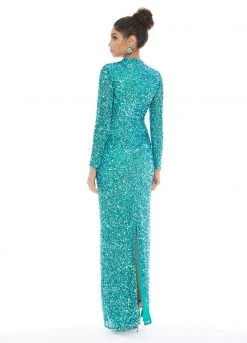 Ashley Lauren - 1625 Allover Sequin Long Sleeve Sheath Evening Gown 6 Ashley Lauren - 1625 Allover Sequin Long Sleeve Sheath Evening Gown