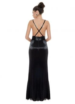 Ashley Lauren - 1676 Fully Beaded Halter Fitted Dress