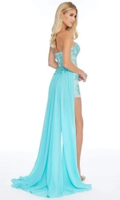 Ashley Lauren - 1689 Lace Applique Sweetheart Romper With Overskirt 9 Ashley Lauren - 1689 Lace Applique Sweetheart Romper With Overskirt