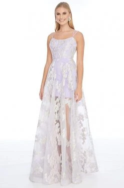 Ashley Lauren - 1760 Scoop Neck Organza A-line Dress