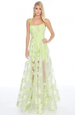 Ashley Lauren - 1760 Scoop Neck Organza A-line Dress