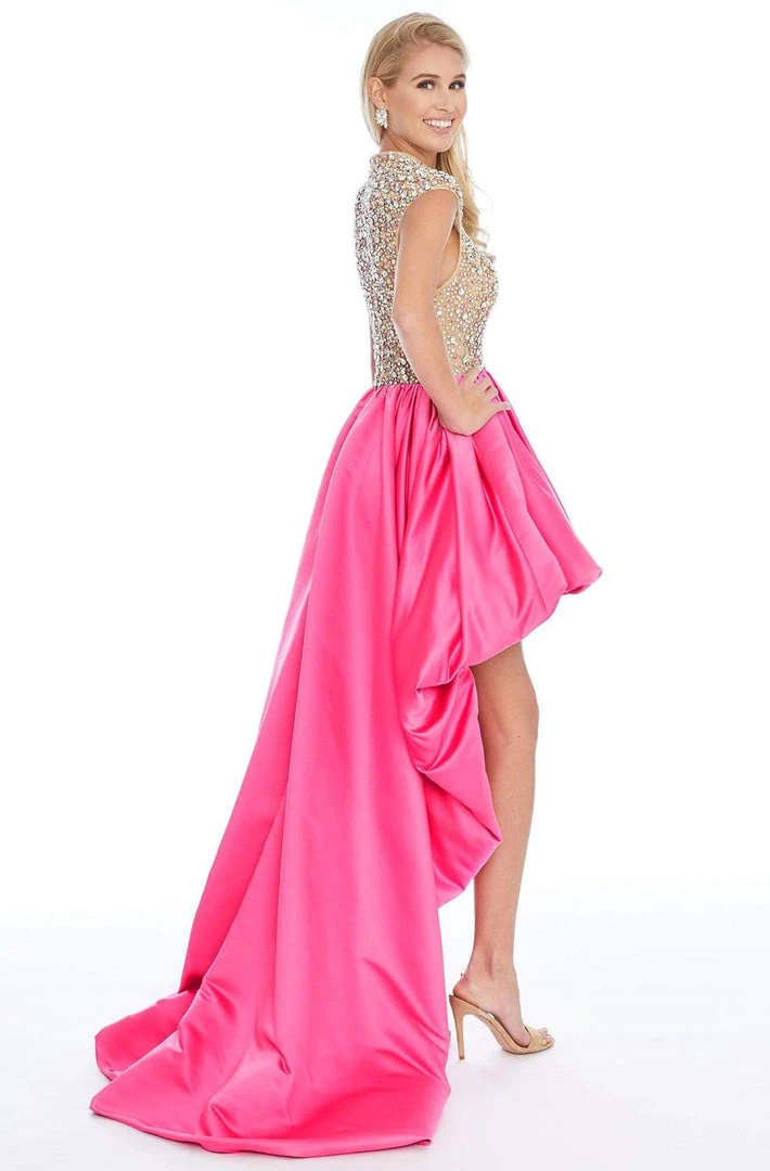 Ashley Lauren - 1787 Crystal Beaded High Neck A-line Dress 4 Ashley Lauren - 1787 Crystal Beaded High Neck A-line Dress
