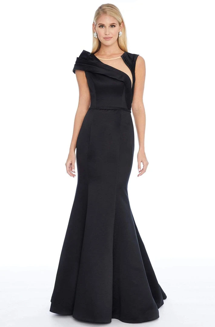 Ashley Lauren - 1788 Asymmetric Pleated Satin Trumpet Dress 3 Ashley Lauren - 1788 Asymmetric Pleated Satin Trumpet Dress