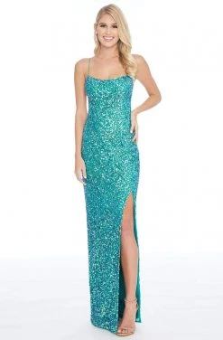 Ashley Lauren - 1818 Embellished Scoop Neck Sheath Dress