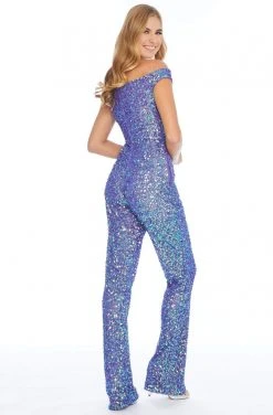 Ashley Lauren - 1825 Sequined Deep Off-Shoulder Jumpsuit 11 Ashley Lauren - 1825 Sequined Deep Off-Shoulder Jumpsuit