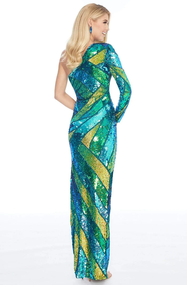 Ashley Lauren - 1839 Sequined One Shoulder Sheath Dress 4 Ashley Lauren - 1839 Sequined One Shoulder Sheath Dress
