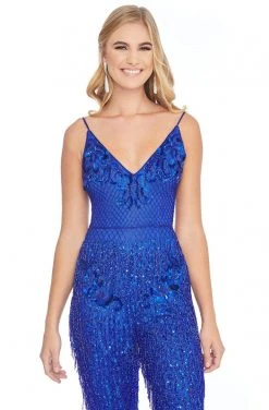 Ashley Lauren - 1923 Embellished Plunging V-neck Jumpsuit 7 Ashley Lauren - 1923 Embellished Plunging V-neck Jumpsuit