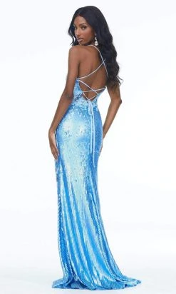 Ashley Lauren - 1996 Sequined Lace Deep V Neck Sheath Dress 12 Ashley Lauren - 1996 Sequined Lace Deep V Neck Sheath Dress