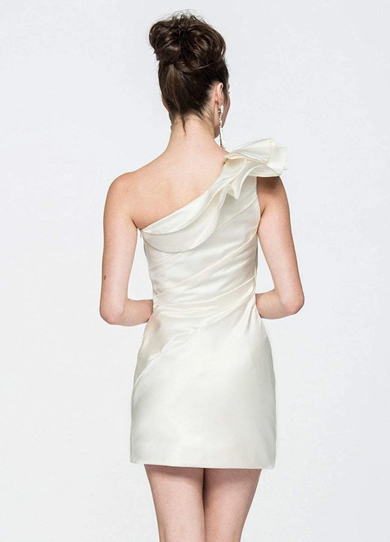 Ashley Lauren - 4005 Ruffled One Shoulder Pleated Sheath Dress 8 Ashley Lauren - 4005 Ruffled One Shoulder Pleated Sheath Dress