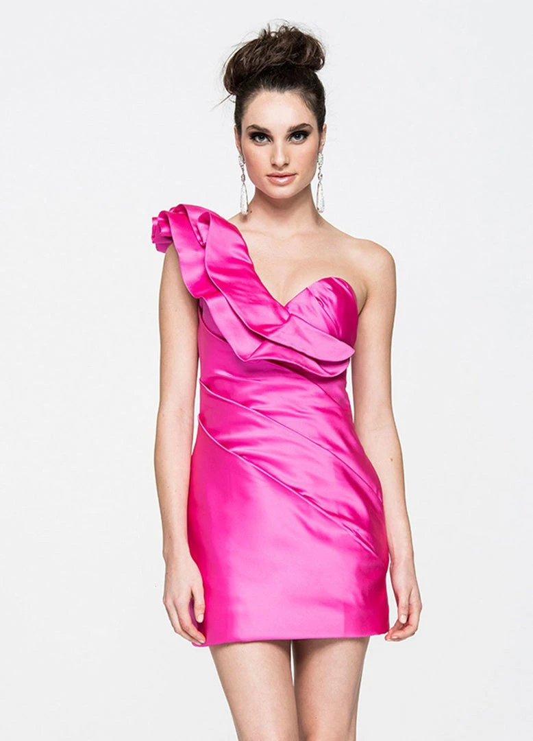 Ashley Lauren - 4005 Ruffled One Shoulder Pleated Sheath Dress 5 Ashley Lauren - 4005 Ruffled One Shoulder Pleated Sheath Dress